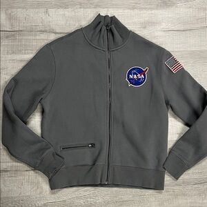 Official Disneyland Space Mountain adult NASA Gray Full-Zip Jacket small